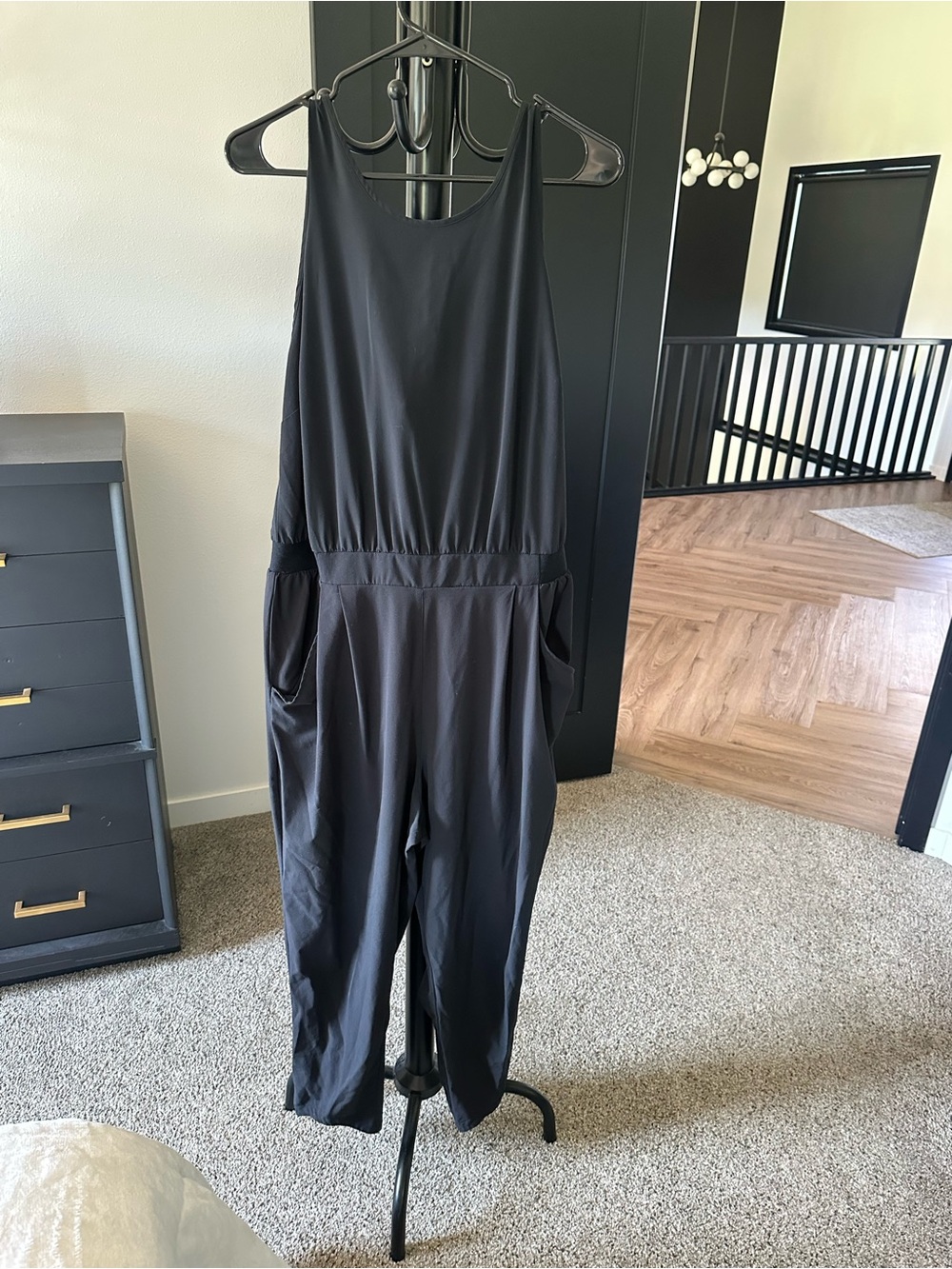 all in motion Black Sleeveless Jumpsuit with Pockets